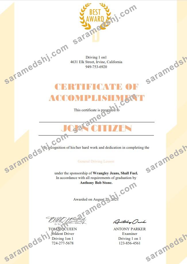 USA Driving Cert